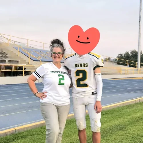 Click to view full screen Royal Blue Glitter Football Jersey - Custom Name & Number photo review