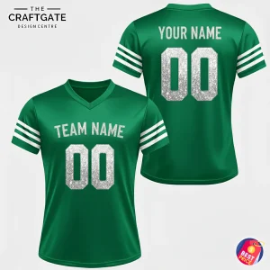 Forest Green Glitter Football Jersey - Custom Name & Number