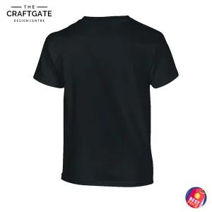 Back view of the "If We Get In Trouble It's My Papa's Fault" t-shirt, showing the plain black fabric of the garment.