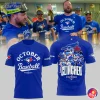 Toronto Blue Jays October Baseball Clinched 2025 blue postseason T-shirt front and back view