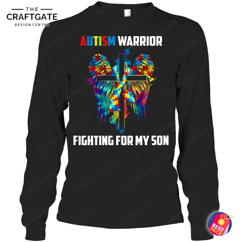 autism-warrior-fighting-for-my-son-t-shirt-2.jpg Autism Warrior Fighting For My Son T Shirt 2