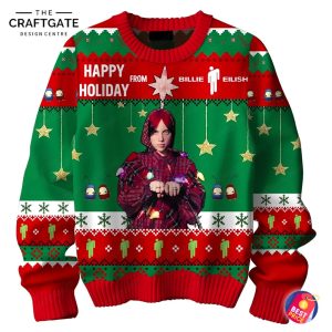 Billie Eilish Happy Holiday Christmas Ugly Sweater