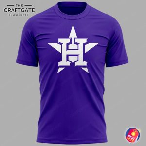 The front of the purple Houston Astros Spirit Day shirt, featuring the team's white star logo on the chest.