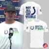 Front and back view of the Indianapolis Colts Mental Health Edition T-Shirt with a player wearing the shirt for context.