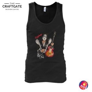 Kiss Musician Ace Frehley With His Epiphone T-Shirt