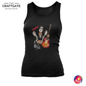Kiss Musician Ace Frehley With His Epiphone T-Shirt