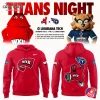 Promotional image for WKU Titans Night featuring the limited edition red hoodie with Big Red and Titans logos on the front and back.