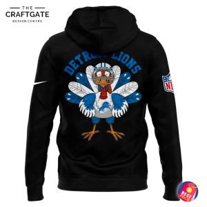 Detroit Lions x Turkey & Touchdowns 2025 Happy Thanksgiving Hoodie