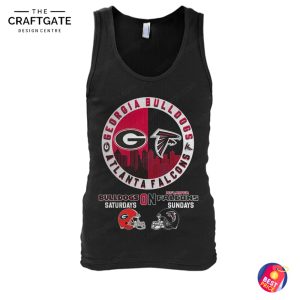 Georgia Bulldogs x Atlanta Falcons Bulldogs On Saturdays Falcons On Sundays T-Shirt