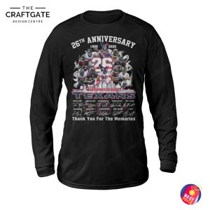 Houston Texans 26th Anniversary Thank You For The Memories T-Shirt