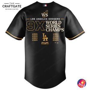 Los Angeles Dodgers 9x World Series Champions 2025 Black Jersey