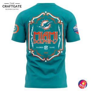 Miami Dolphins 2025 Madrid Game 3D T-Shirt