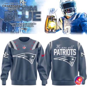 New England Patriots 2025 Storm Blue Hoodie