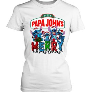 Merry Christmas x Lilo & Stitch Pizza Pâp John's T-Shirt