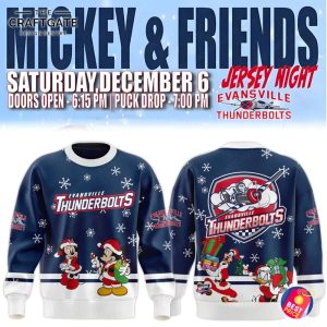 Evansville Thunderbolts x Merry Christmas 2025 New Hoodie