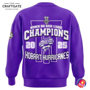 Hobart Hurricanes 2025 Women Big Bash League Champions Hoodie