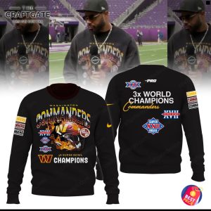 Washington Commanders 2025 3x World Champions Hoodie