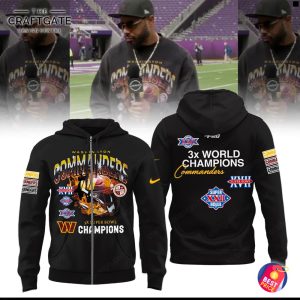 Washington Commanders 2025 3x World Champions Hoodie