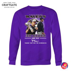 Baltimore Ravens A Fan John Harbaugh Thank You For The Memories T-Shirt