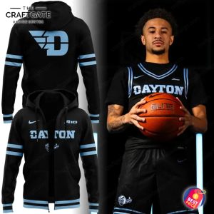 Dayton Flyers Black with Blue Trim Version Hoodie