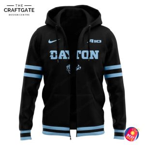 Dayton Flyers Black with Blue Trim Version Hoodie