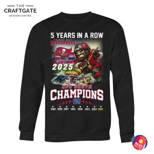 Tampa Bay Buccaneers 5 Year In A Row Champions T-Shirt