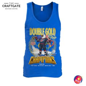 United States Men's Ice Hockey Team 2026 Double Gold  Two Teams T-Shirt